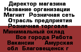 Директор магазина › Название организации ­ Магнит, Розничная сеть › Отрасль предприятия ­ Розничная торговля › Минимальный оклад ­ 44 300 - Все города Работа » Вакансии   . Амурская обл.,Благовещенск г.